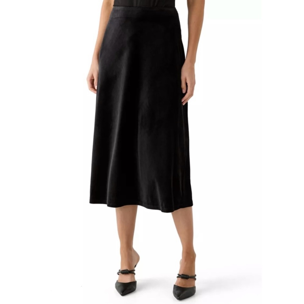 Black Velvet A-Line Skirt
